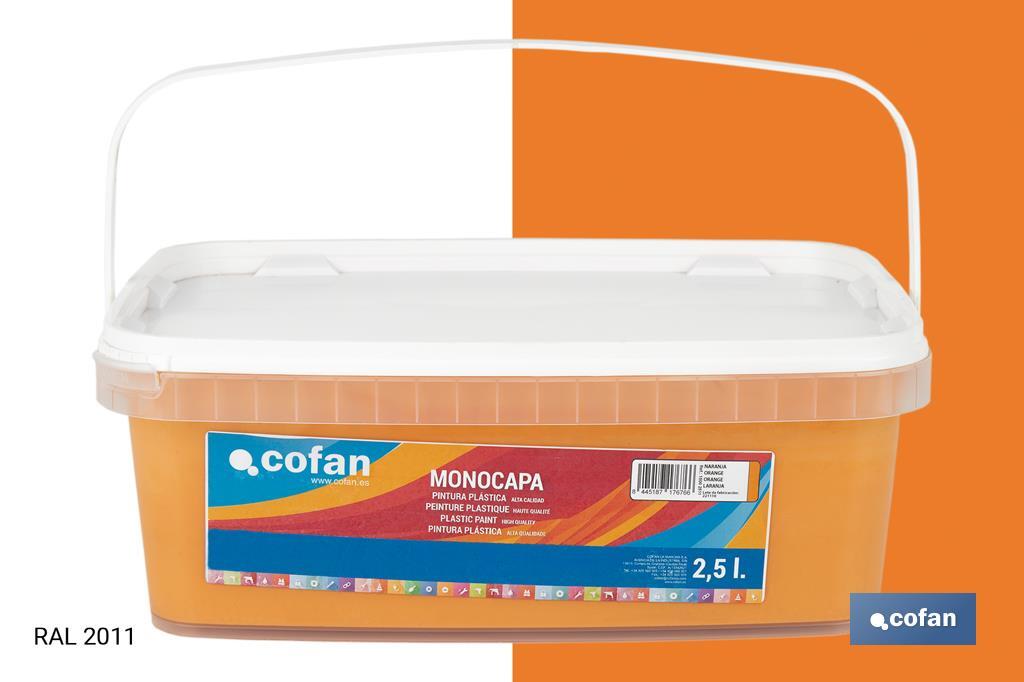 PINTURA PLÁSTICA MONOCAPA Naranja (2,5 LT (PACK: 1 UDS)