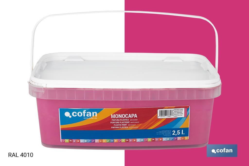 PINTURA PLÁSTICA MONOCAPA Magenta Suave (2,5 LT) (PACK: 1 UDS)