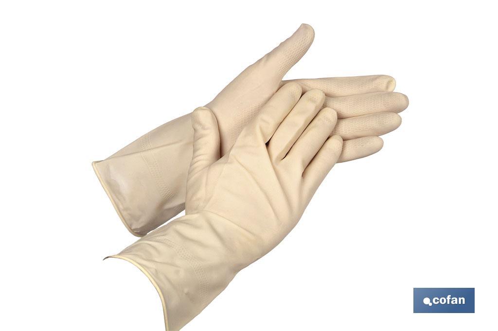 Guantes de látex natural | No flocados | Resistentes y duraderos | Para el contacto con productos químicos y ácidos