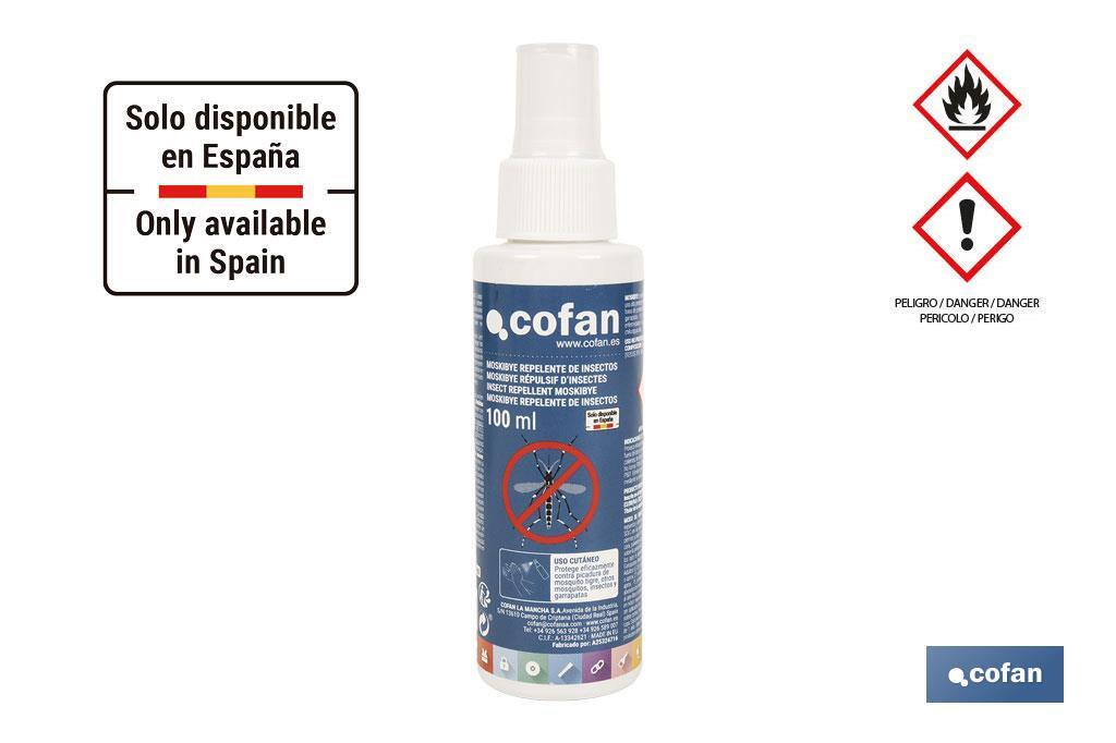 Repelente de insectos | Protección duradera contra mosquitos y garrapatas | Uso seguro para toda la familia | Capacidad: 100 ml