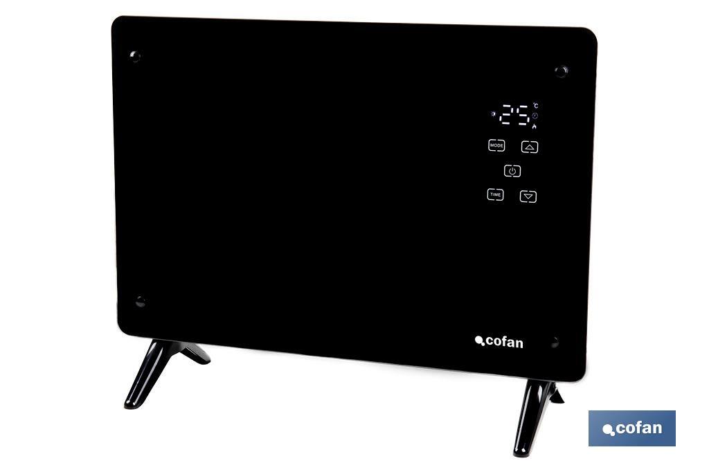 Convector radiante de panel de vidrio | Potencia: 1500 W | Mando a distancia | Control vía app | Compatible con asistente de vo